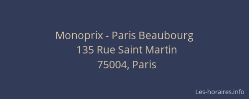 Monoprix - Paris Beaubourg
