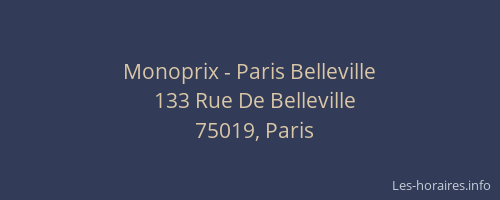 Monoprix - Paris Belleville