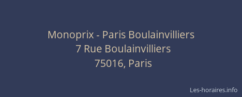 Monoprix - Paris Boulainvilliers