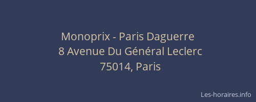 Monoprix - Paris Daguerre
