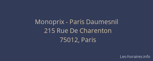 Monoprix - Paris Daumesnil