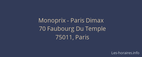 Monoprix - Paris Dimax