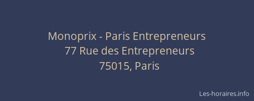 Monoprix - Paris Entrepreneurs