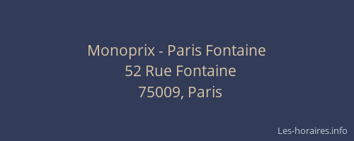 Monoprix - Paris Fontaine