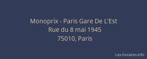 Monoprix - Paris Gare De L'Est