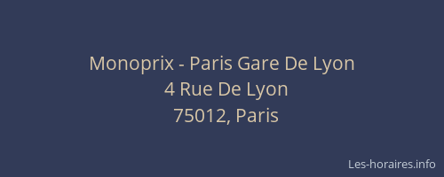 Monoprix - Paris Gare De Lyon
