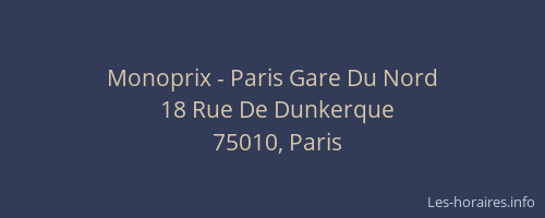 Monoprix - Paris Gare Du Nord