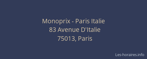 Monoprix - Paris Italie