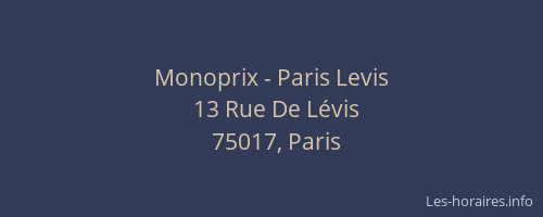 Monoprix - Paris Levis