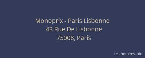 Monoprix - Paris Lisbonne