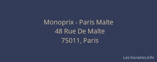 Monoprix - Paris Malte