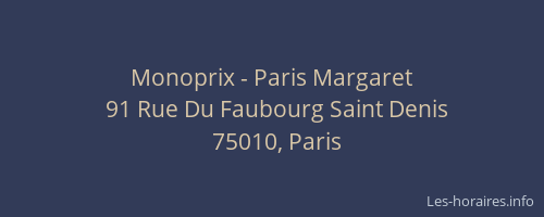 Monoprix - Paris Margaret