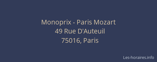 Monoprix - Paris Mozart