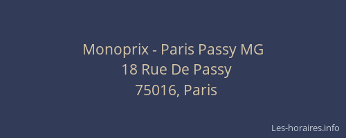 Monoprix - Paris Passy MG
