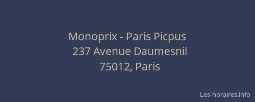 Monoprix - Paris Picpus