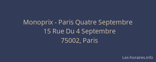 Monoprix - Paris Quatre Septembre