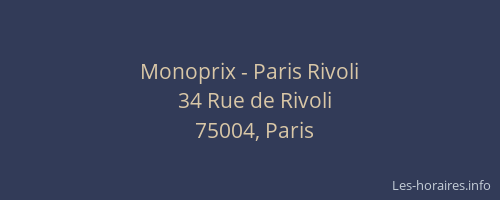 Monoprix - Paris Rivoli