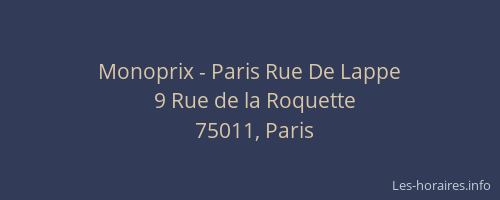 Monoprix - Paris Rue De Lappe