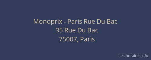 Monoprix - Paris Rue Du Bac