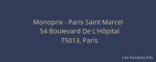 Monoprix - Paris Saint Marcel