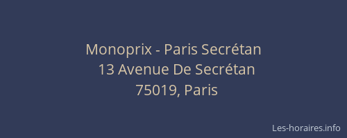 Monoprix - Paris Secrétan