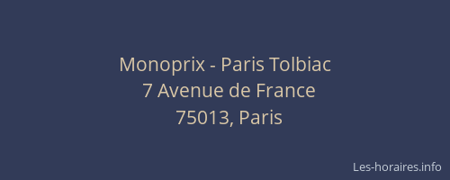 Monoprix - Paris Tolbiac
