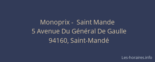 Monoprix -  Saint Mande
