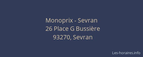 Monoprix - Sevran