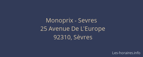 Monoprix - Sevres
