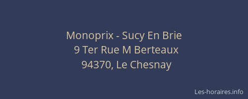 Monoprix - Sucy En Brie
