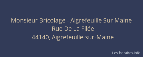 Monsieur Bricolage - Aigrefeuille Sur Maine