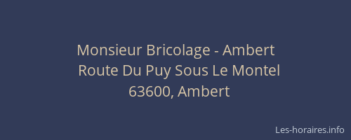 Monsieur Bricolage - Ambert