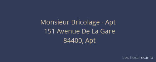 Monsieur Bricolage - Apt