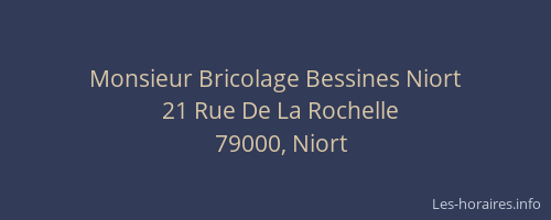 Monsieur Bricolage Bessines Niort