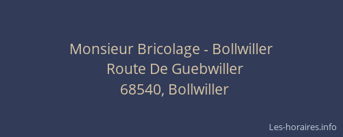 Monsieur Bricolage - Bollwiller