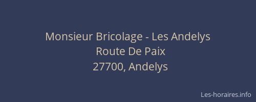 Monsieur Bricolage - Les Andelys