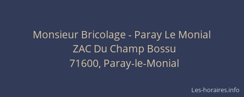 Monsieur Bricolage - Paray Le Monial