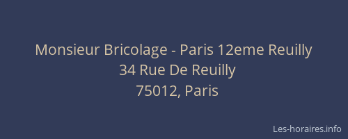 Monsieur Bricolage - Paris 12eme Reuilly