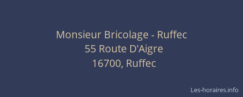Monsieur Bricolage - Ruffec