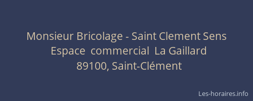 Monsieur Bricolage - Saint Clement Sens