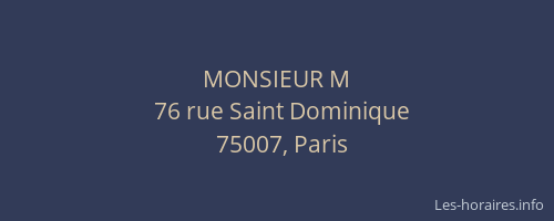 MONSIEUR M