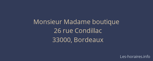 Monsieur Madame boutique