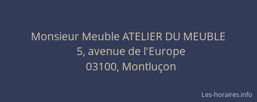 Monsieur Meuble ATELIER DU MEUBLE