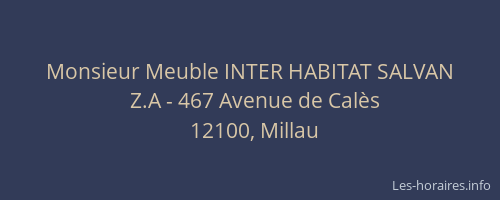 Monsieur Meuble INTER HABITAT SALVAN