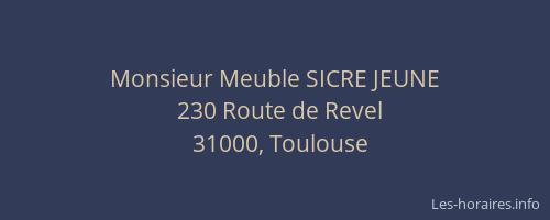 Monsieur Meuble SICRE JEUNE