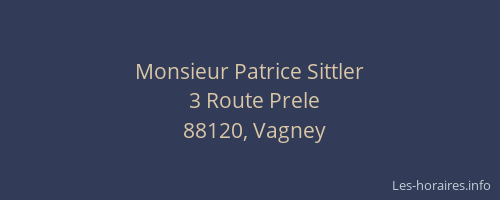 Monsieur Patrice Sittler