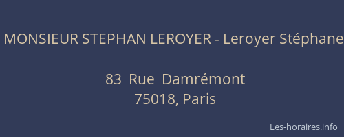 MONSIEUR STEPHAN LEROYER - Leroyer Stéphane