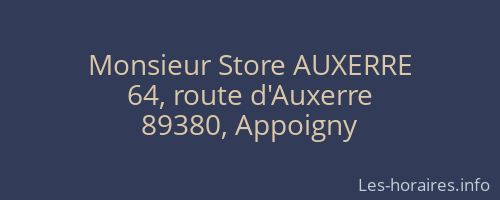 Monsieur Store AUXERRE