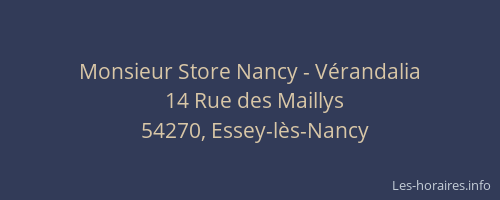 Monsieur Store Nancy - Vérandalia