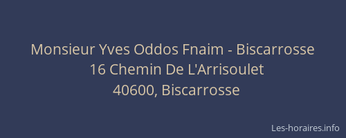 Monsieur Yves Oddos Fnaim - Biscarrosse
